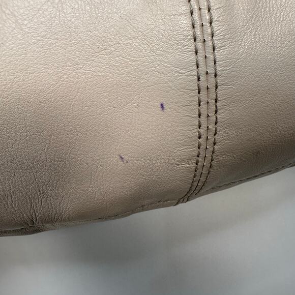 Coach Alexandra Tote Cream Leather with Gold Trim Purse Shoulder Bag Shopper - Picture 7 of 13